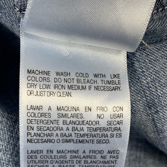 Mother Double Foxy Raw Wash Button Denim Shirt XS - Picture 8 of 9